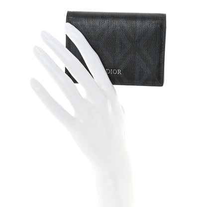 Christian Dior Coated Canvas CD Diamond Flap Card Holder Black 2 of 9