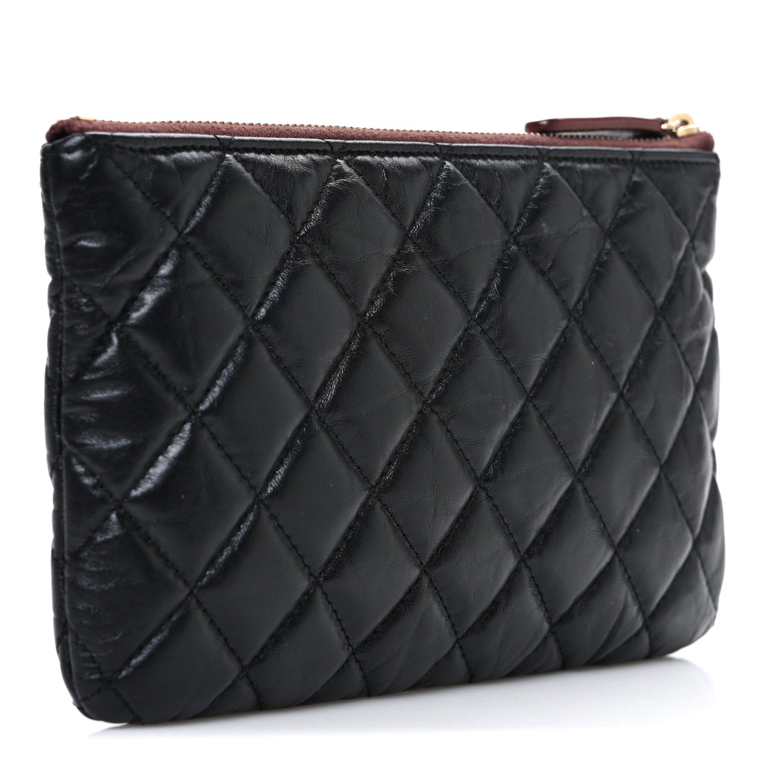 Chanel Aged Calfskin Quilted Medium Reissue Cosmetic Case Black 3 of 7