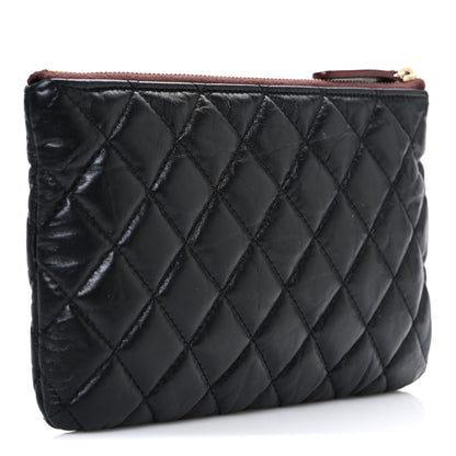 Chanel Aged Calfskin Quilted Medium Reissue Cosmetic Case Black 3 of 7