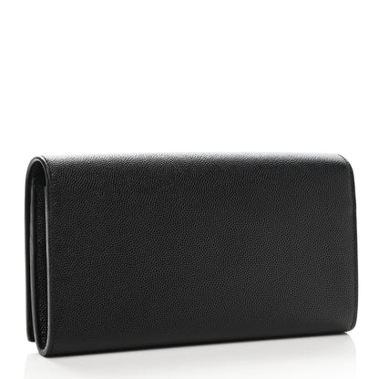 Saint Laurent Grain De Poudre Classic Monogram Cassandre Wallet Black 3 of 9