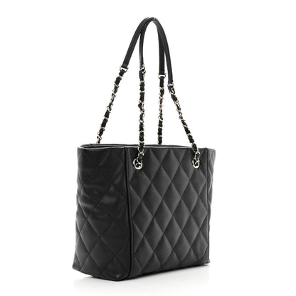 Chanel Caviar Quilted Small Shopping Tote Black 3 of 12
