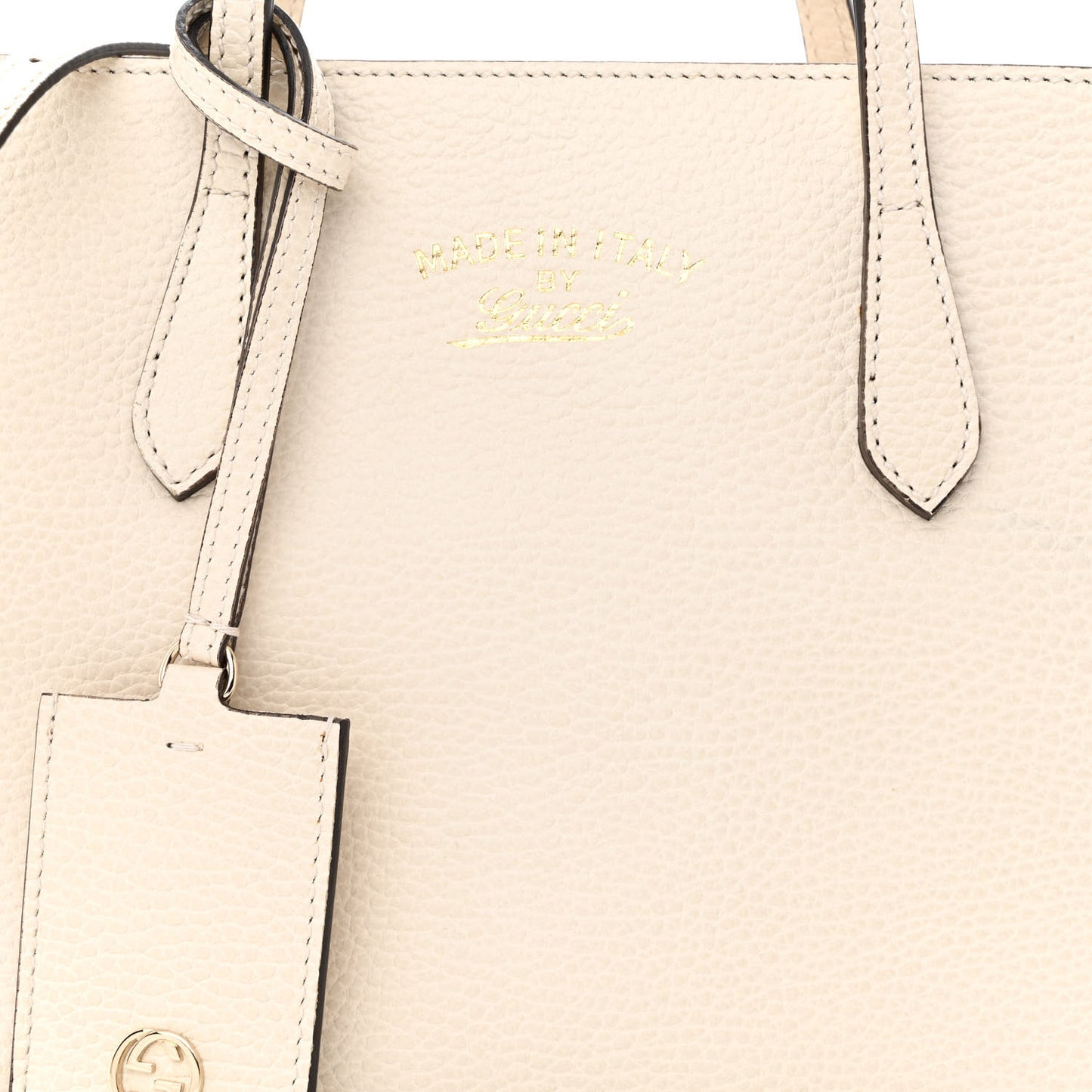 Dollar Calfskin Mini Swing Top Handle Bag Mystic White