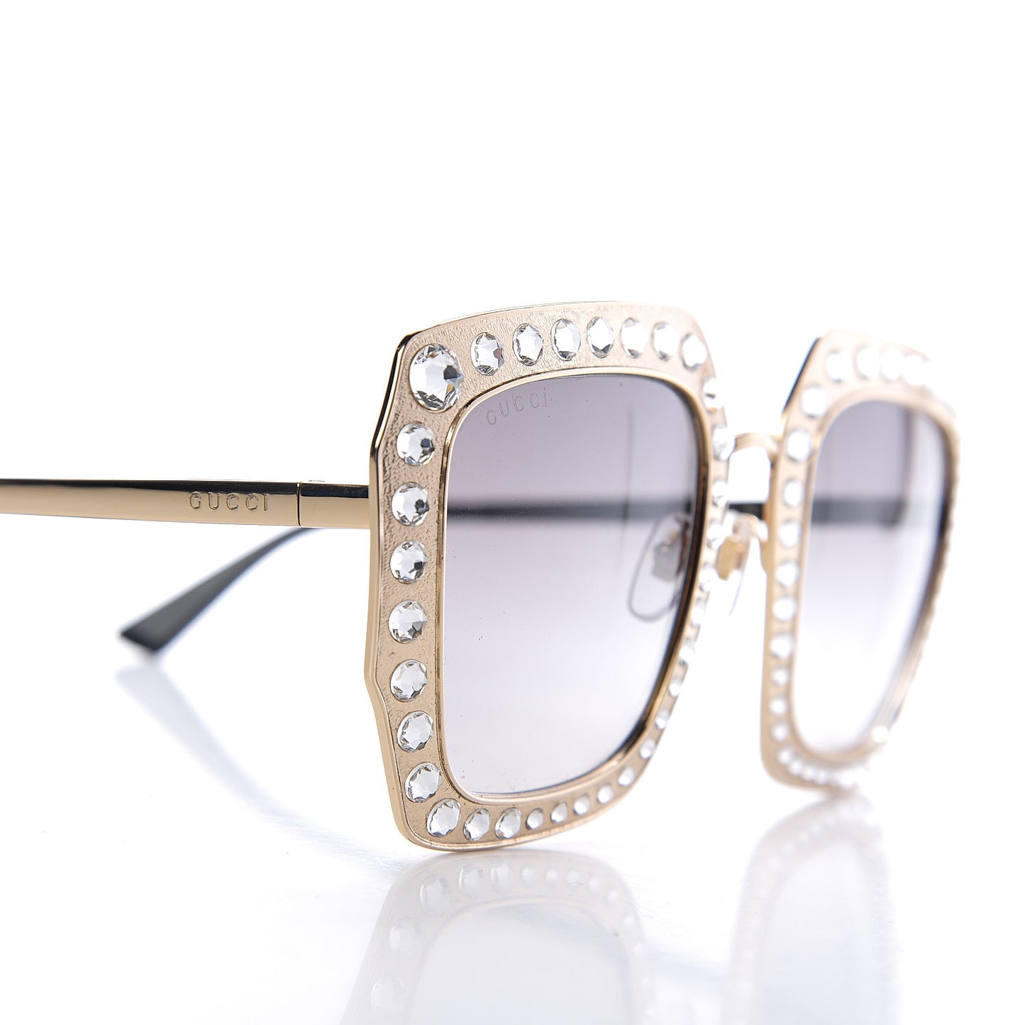 Metal Acetate Crystal Oversize GG0115S Sunglasses Gold