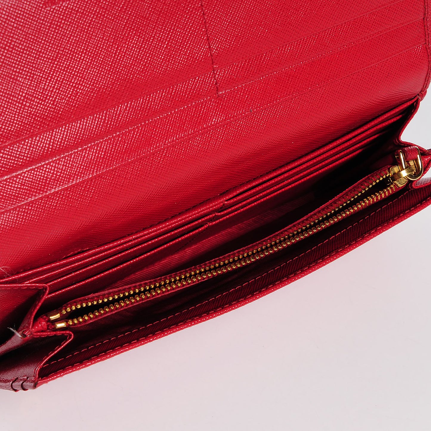 Saffiano Metal Continental Flap Wallet Fuoco