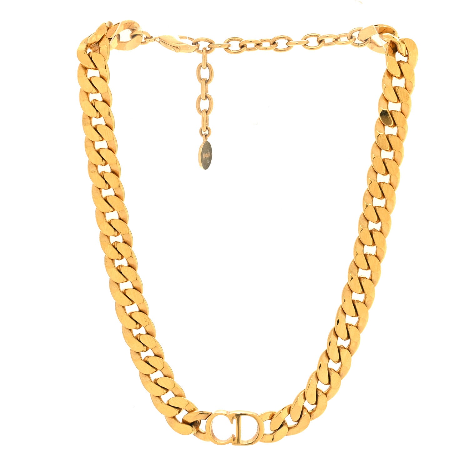 Christian Dior Metal Danseuse Etoile Chain Choker Necklace Gold 3 of 6