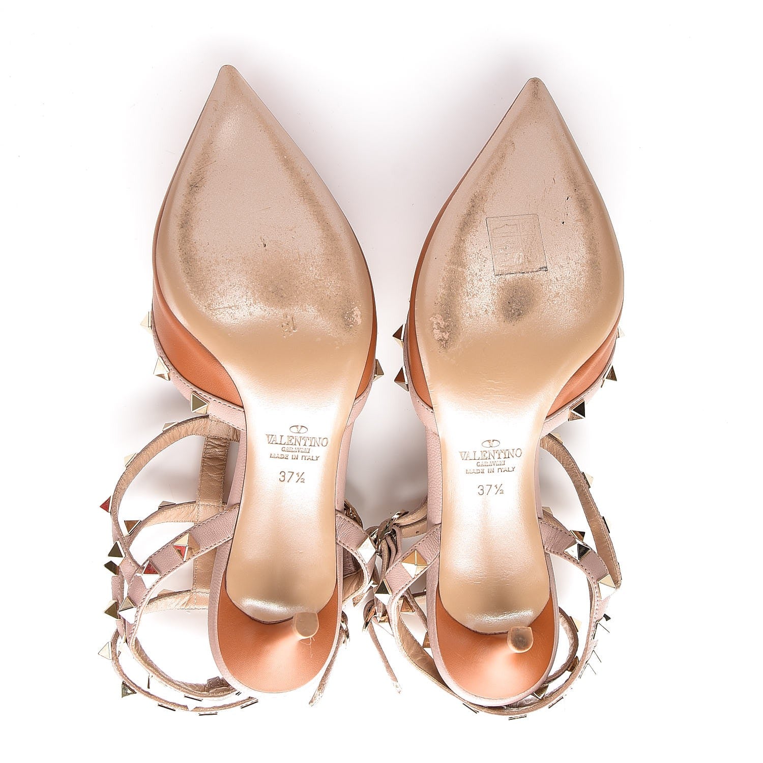 Valentino Garavani Nappa Rockstud Ankle Strap 65mm Pumps 37.5 Light Cuir Poudre 7 of 10
