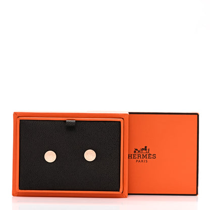 Hermes 18K Rose Gold TPM Ex-Libris Stud Earrings 5 of 5