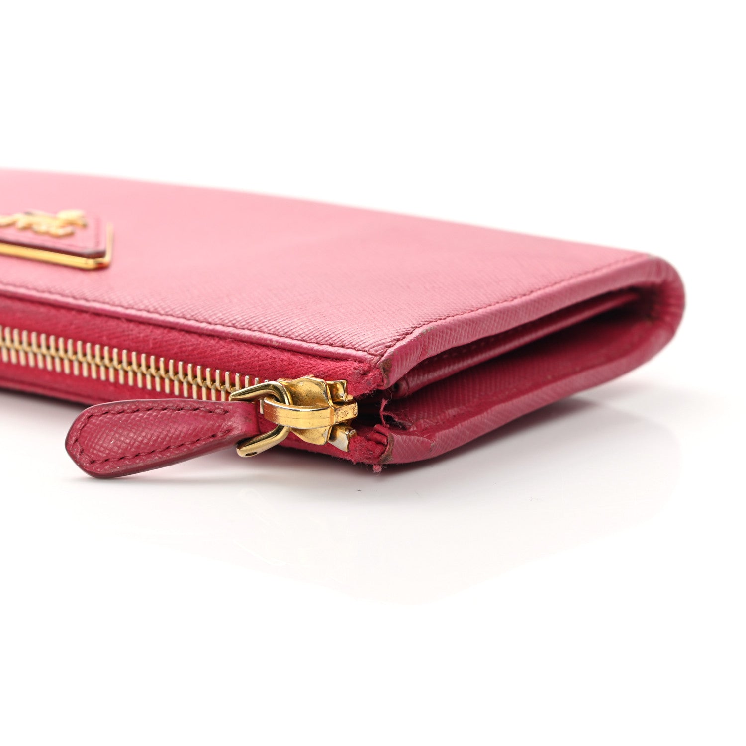 Prada Saffiano Half Zip Wallet Ibisco 14 of 16