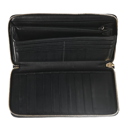 Gucci Guccissima Metal Bar Zip Around Organizer Wallet Black 5 of 7