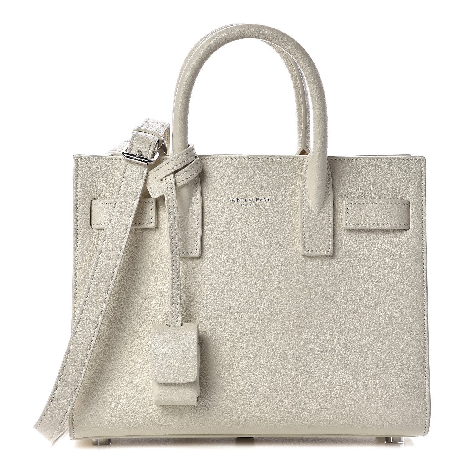 Saint Laurent Grained Calfskin Nano Sac de Jour Dove White 1 of 12