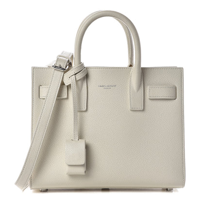 Saint Laurent Grained Calfskin Nano Sac de Jour Dove White 1 of 12