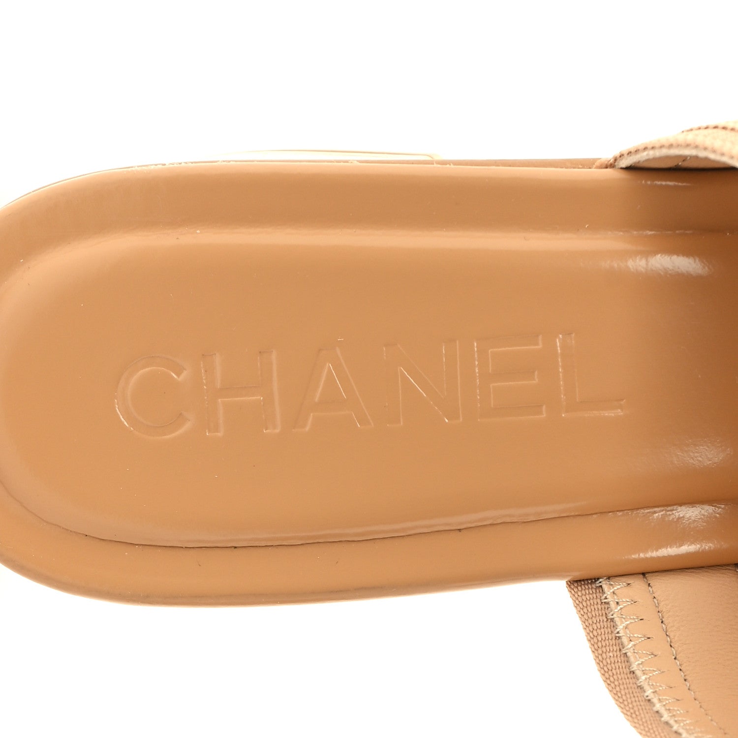 Chanel Fabric Metal CC Logo Mules 39.5 Beige 8 of 10