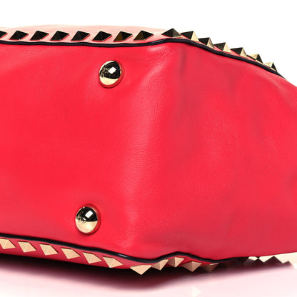 Valentino Garavani Vitello Small Rockstud Tote Fragola 10 of 10