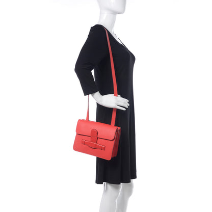 Celine Baby Grained Calfskin Medium Symmetrical Bag Vermillion 2 of 13