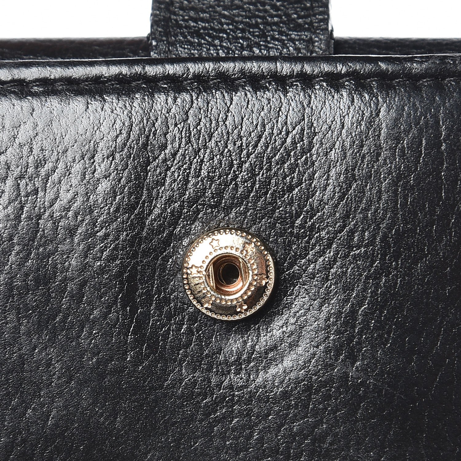 Chanel Goatskin Camellia Embossed Flap Wallet Black 10 of 11