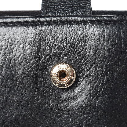 Chanel Goatskin Camellia Embossed Flap Wallet Black 10 of 11