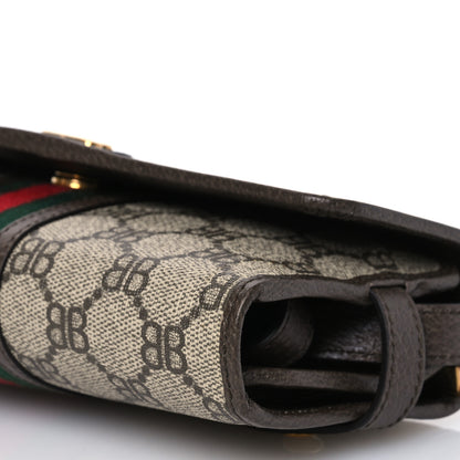 Gucci X BALENCIAGA BB Monogram Web Ophidia Crossbody Wallet Beige New Acero 12 of 14