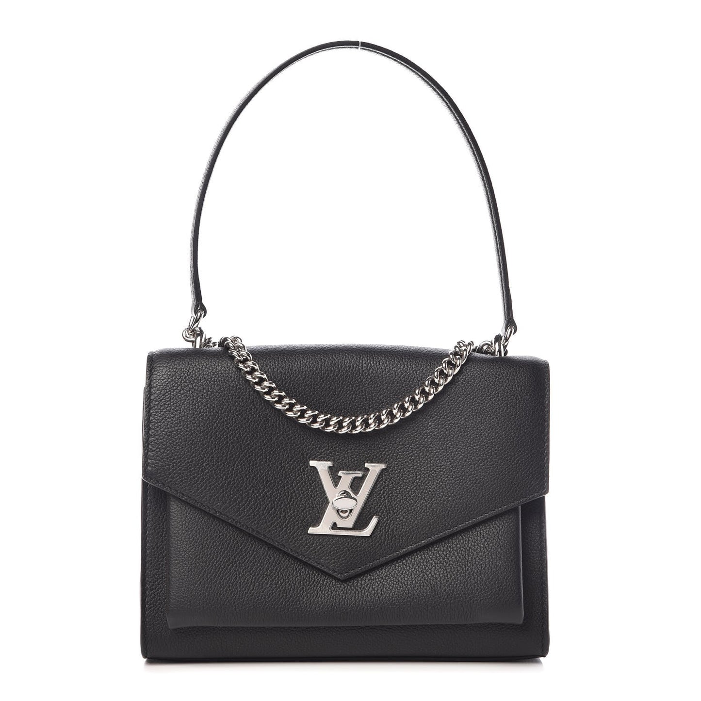 Soft Calfskin My Lockme Chain Bag BB Black