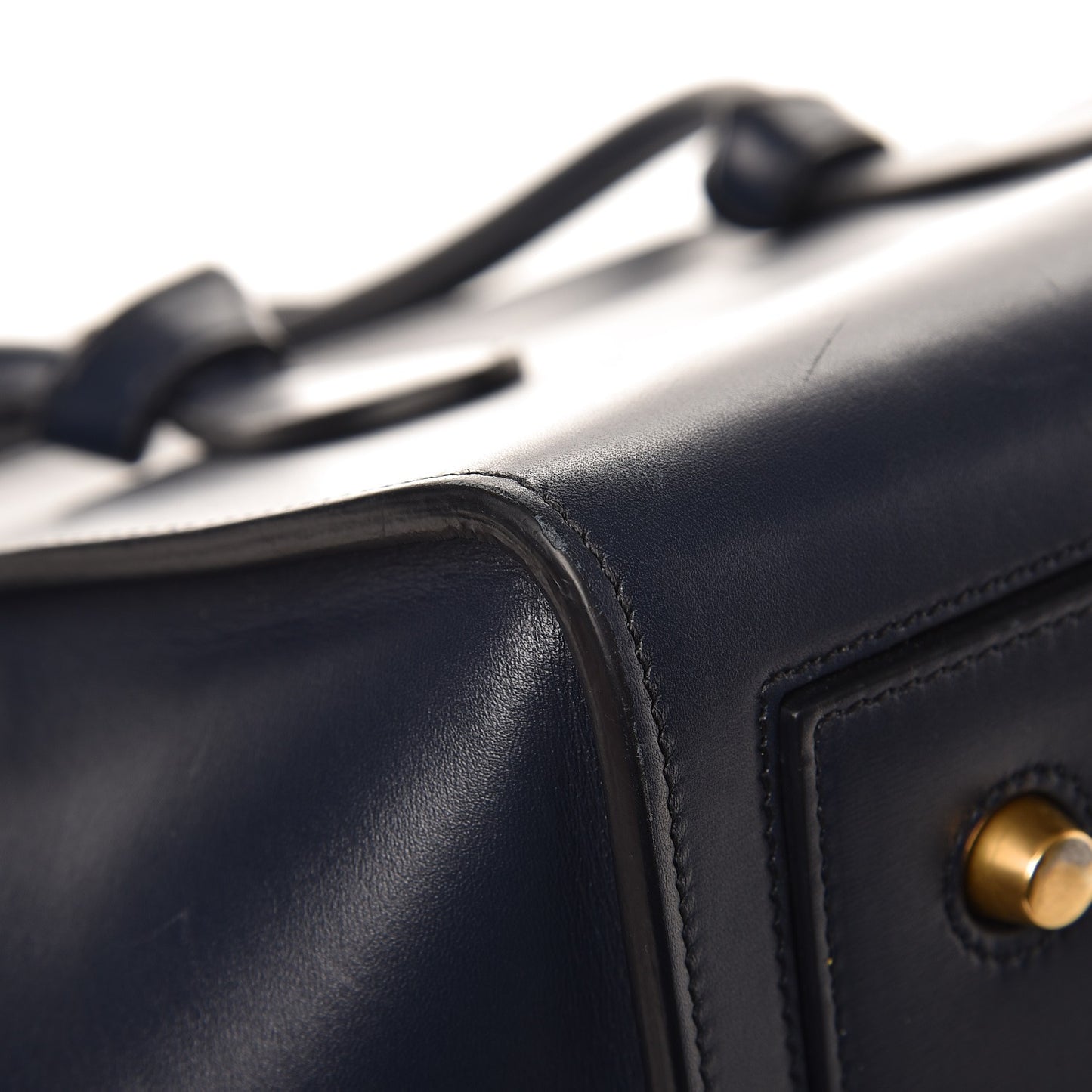 Palmelato Calfskin Mini Tie Knot Tote Navy Blue