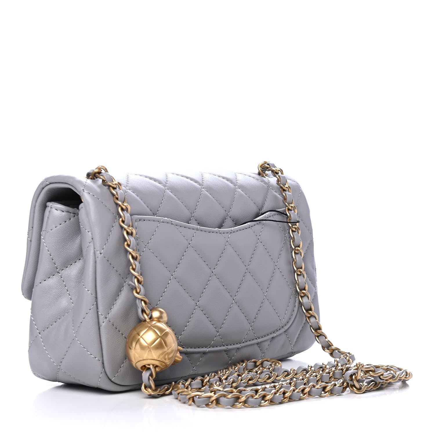 Chanel Lambskin Quilted Mini Rectangular Pearl Crush Flap Grey 2 of 4