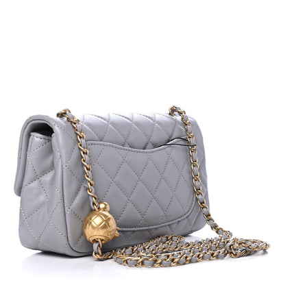 Chanel Lambskin Quilted Mini Rectangular Pearl Crush Flap Grey 2 of 4