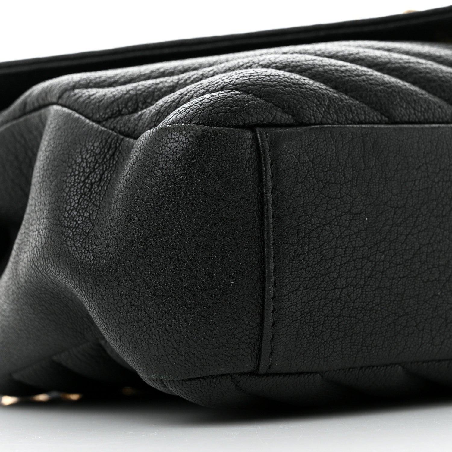 Saint Laurent Sheepskin Matelasse Chevron Monogram Medium College Bag Black 10 of 13