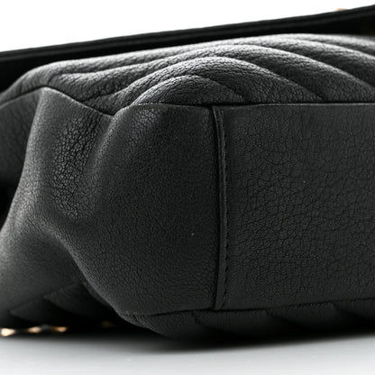 Saint Laurent Sheepskin Matelasse Chevron Monogram Medium College Bag Black 10 of 13