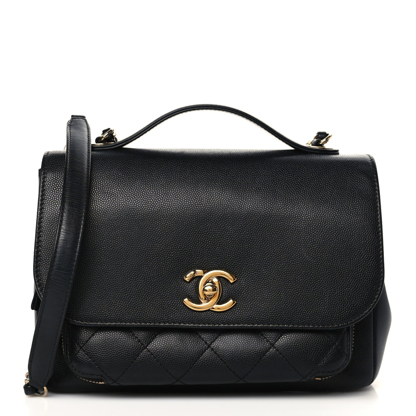 Caviar Quilted Medium Business Affinity Flap Black