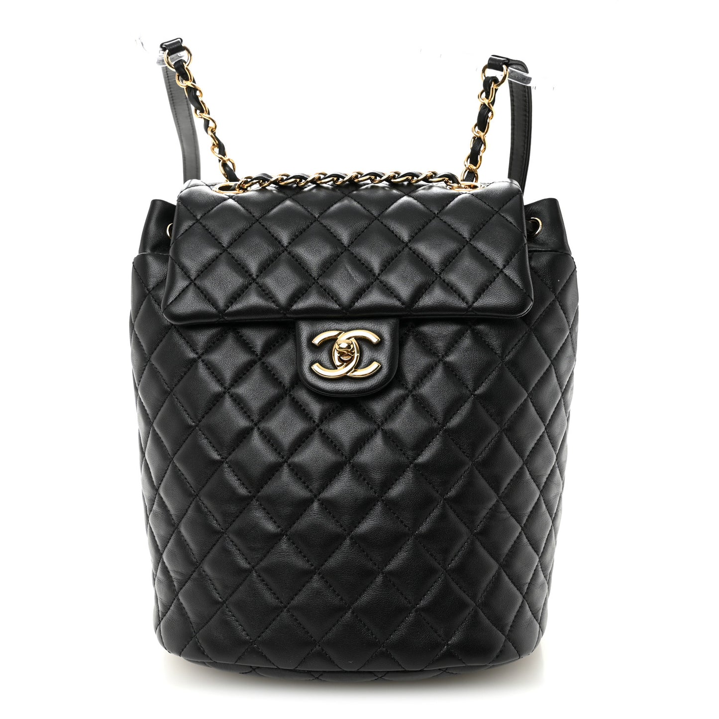 Lambskin Quilted Small Urban Spirit Backpack Black