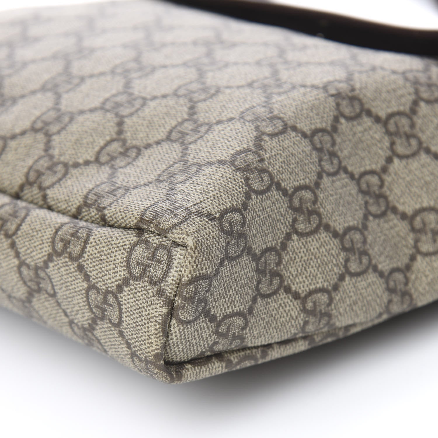 Gucci GG Supreme Monogram Selleria Calfskin Small Flap Messenger Bag Beige Ebony Cocoa Dark Chocolate 9 of 10