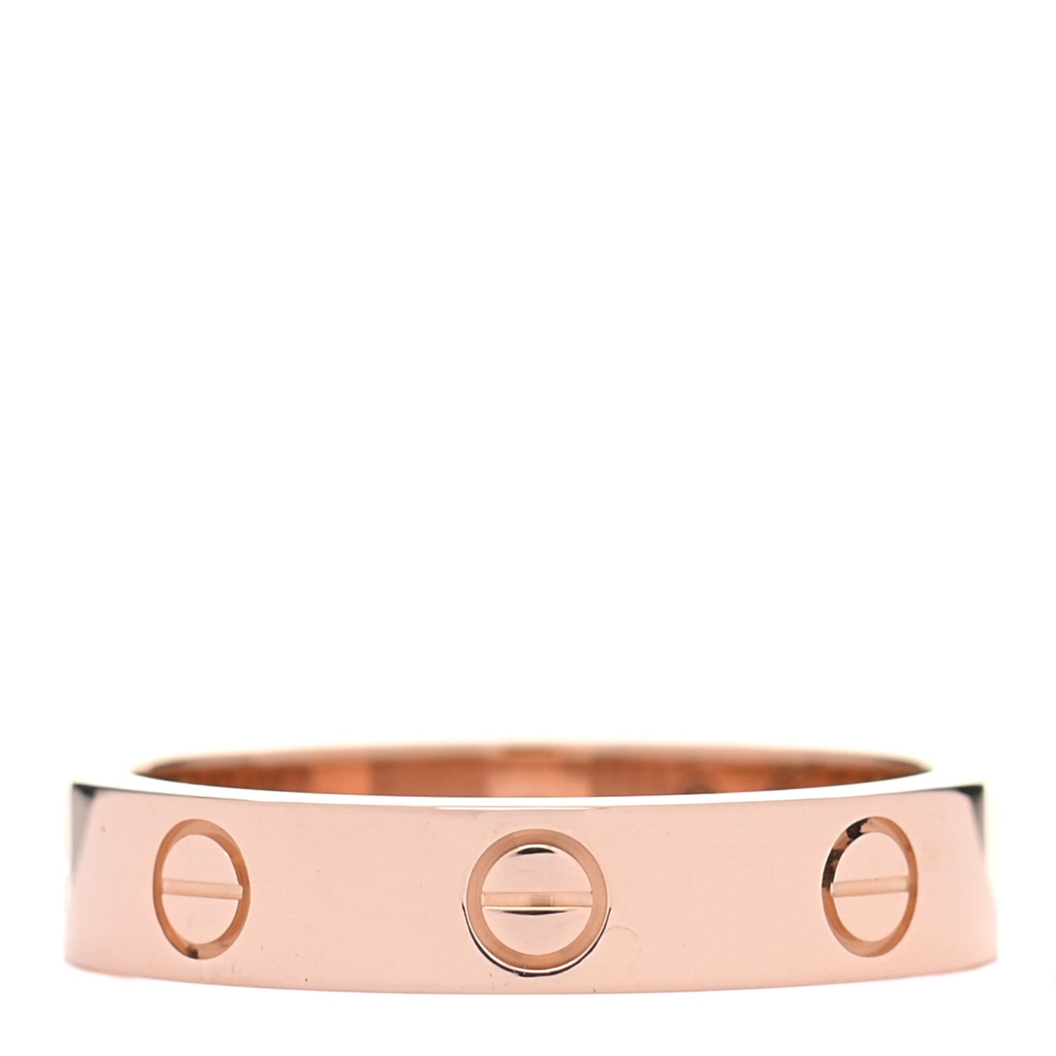 Cartier 18K Pink Gold Diamond 4mm LOVE Wedding Band Ring 53 6.25 3 of 4