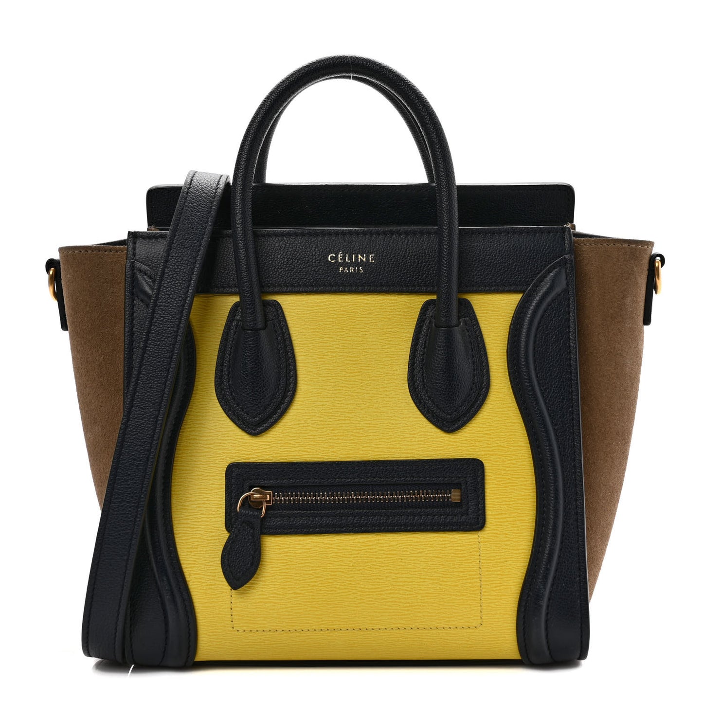 Leige Calfskin Suede Tri-color Nano Luggage Multicolor