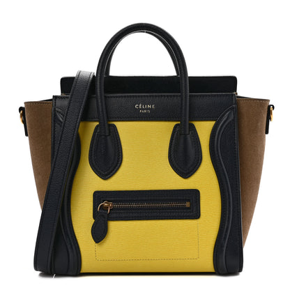 Celine Leige Calfskin Suede Tri-color Nano Luggage Multicolor 1 of 7