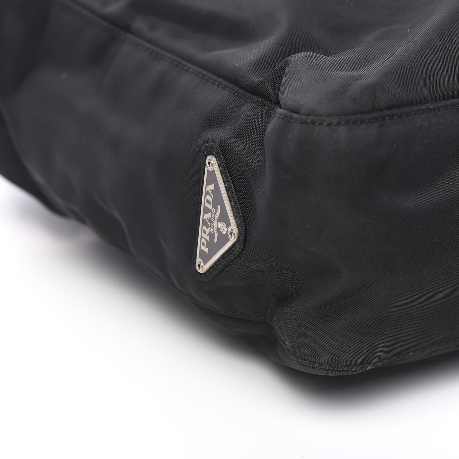 Prada Tessuto Nylon Calfskin Chain Tote Black 7 of 10