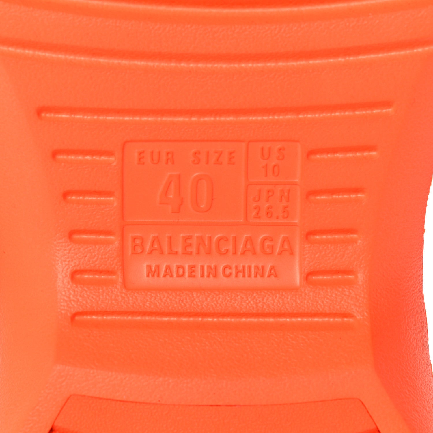 Balenciaga Rubber Womens Mold Slide Sandals 40 Fluo Orange 6 of 7