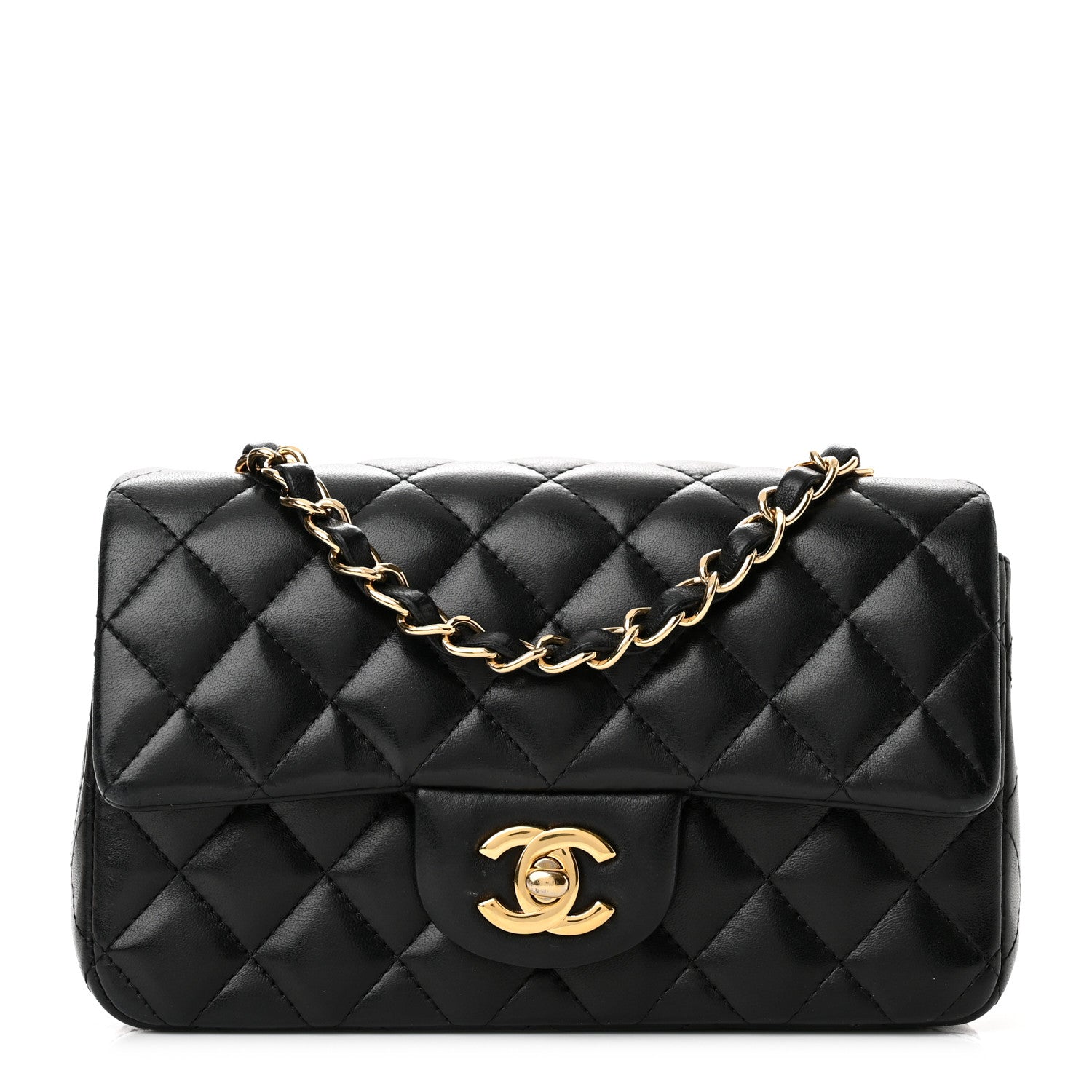Chanel Lambskin Quilted Mini Rectangular Flap Black 1 of 10