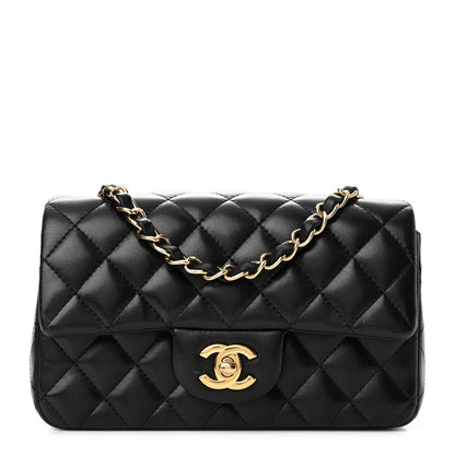 Chanel Lambskin Quilted Mini Rectangular Flap Black 1 of 10