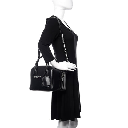 Burberry Smooth Calfskin Montage Print Small Cube Bowling Bag Black 2 of 12
