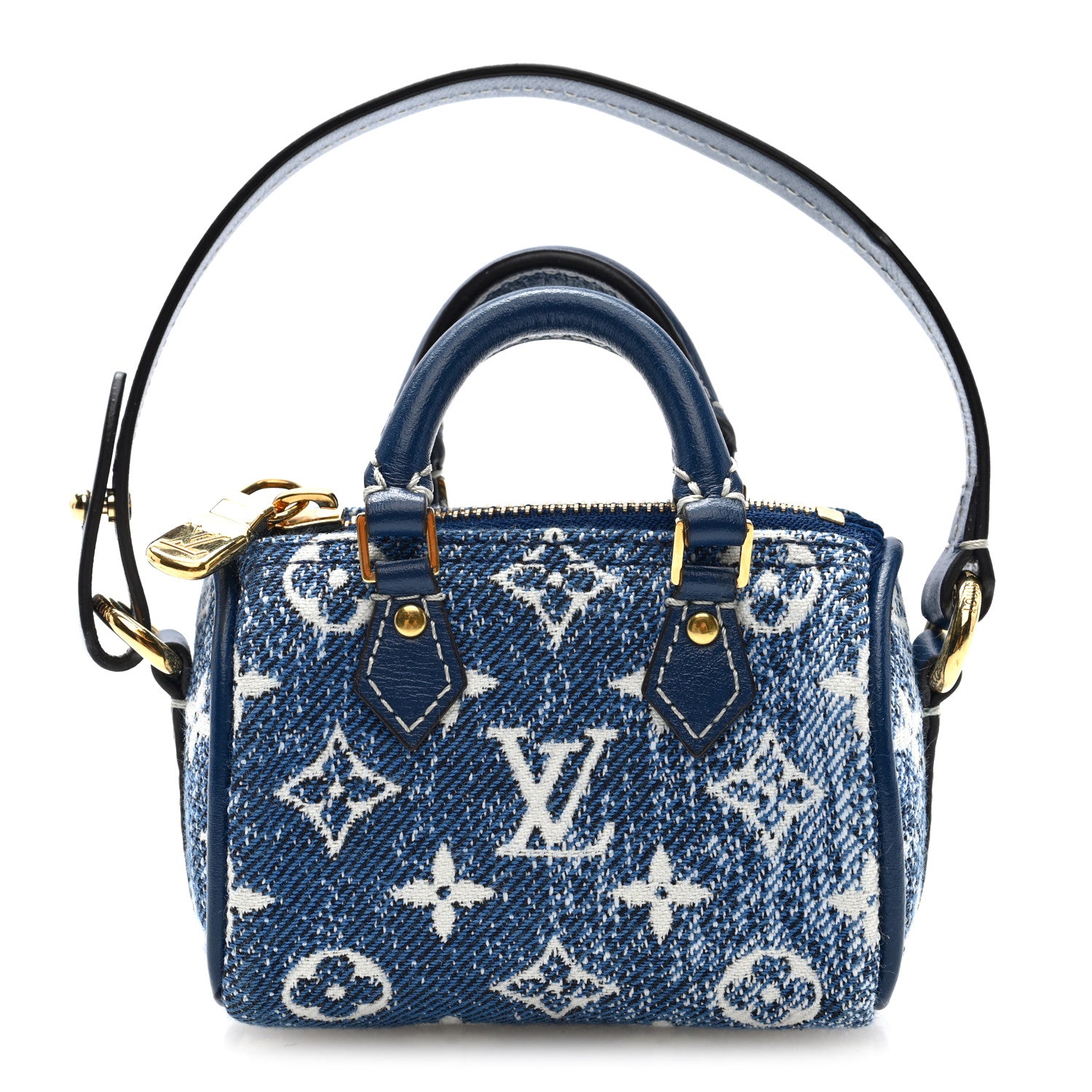 Louis Vuitton Denim Monogram Jacquard Micro Speedy Bag Charm Bleu 1 of 6