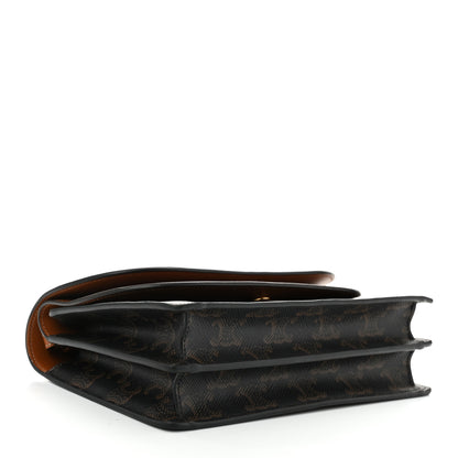 Celine Triomphe Canvas Lambskin Wallet On Strap Tan 4 of 10