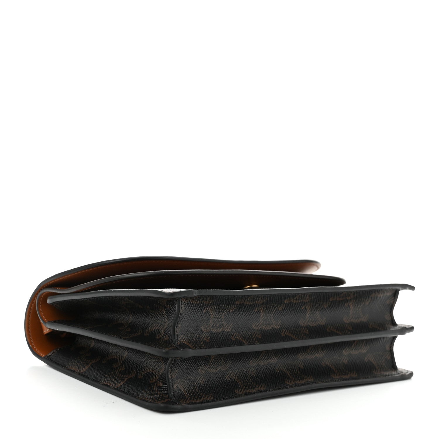 Celine Triomphe Canvas Lambskin Wallet On Strap Tan 4 of 10