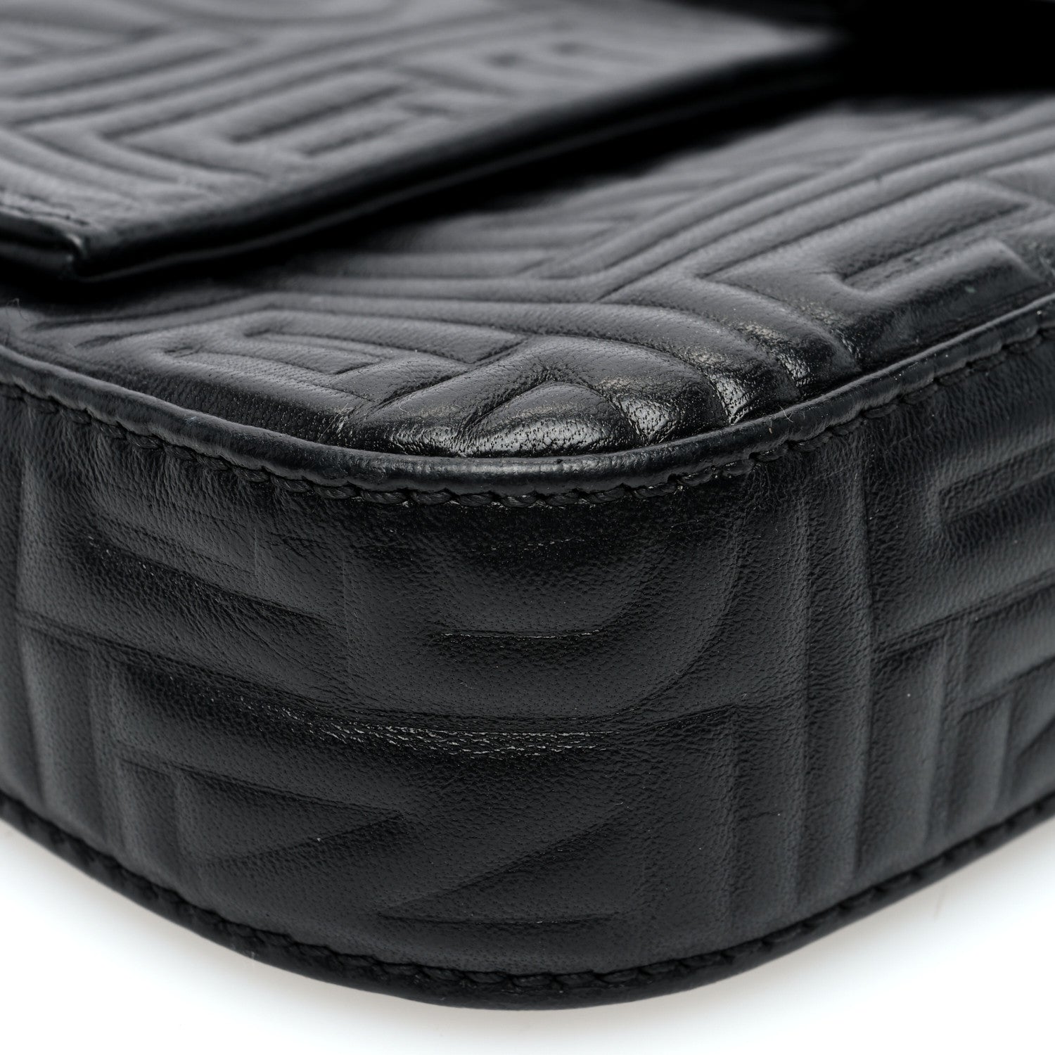 Fendi Nappa Logo Embossed Baguette Black 8 of 9