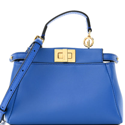 Fendi Shiny Nappa Micro Peekaboo Iconic Satchel Bluette 8 of 11