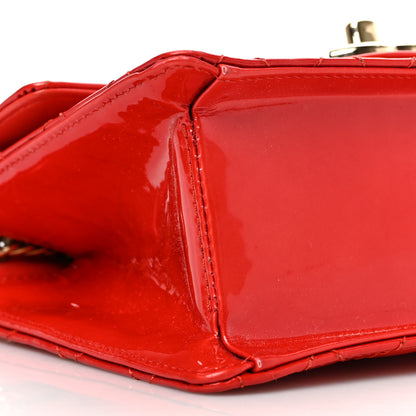 Chanel Patent Quilted Mini Bijoux Chain Square Flap Red 8 of 9