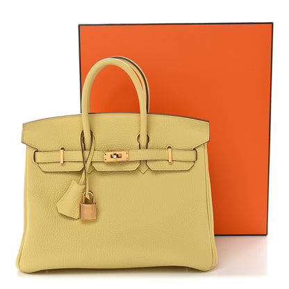 Hermes Togo Birkin 25 Jaune Poussin 11 of 11