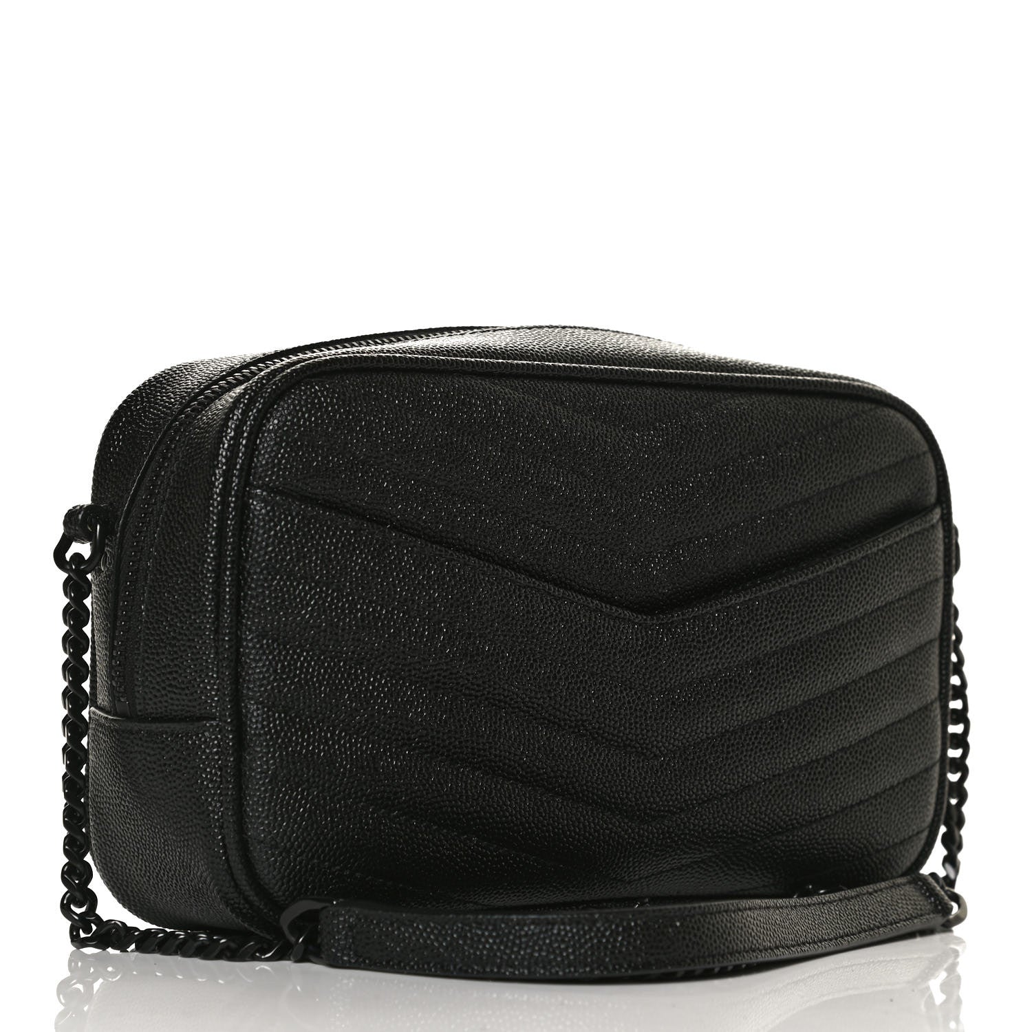 Saint Laurent Grain De Poudre Matelasse Monogram Mini Lou Camera Bag Black 3 of 12