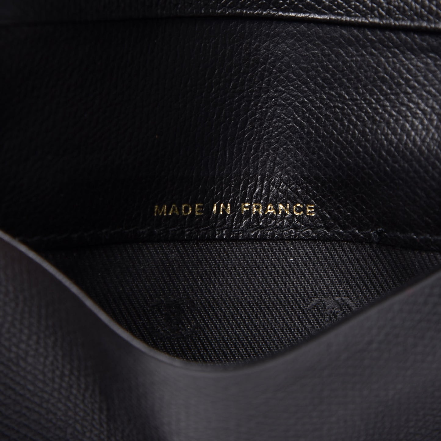 Grained Calfskin CC Button Card Holder Black
