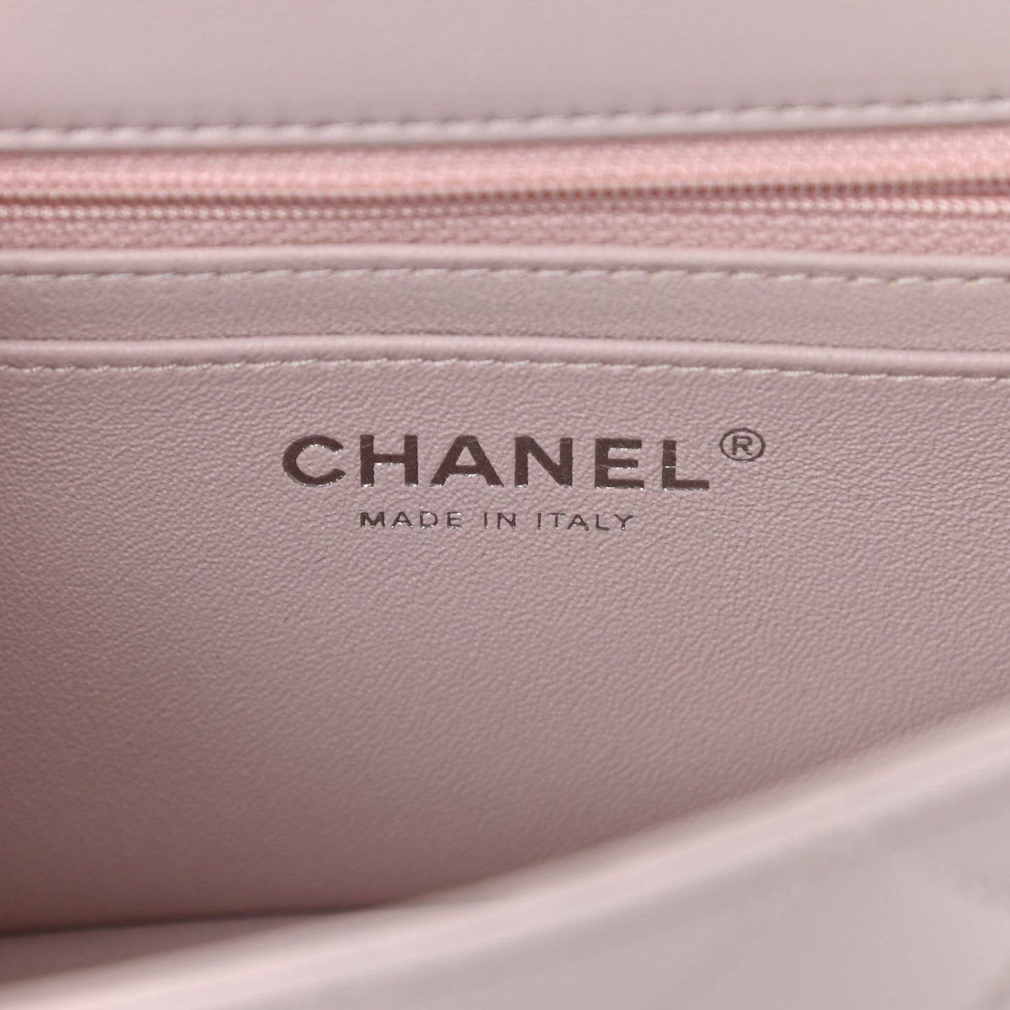 Lambskin Quilted Mini Rectangular Flap Light Purple