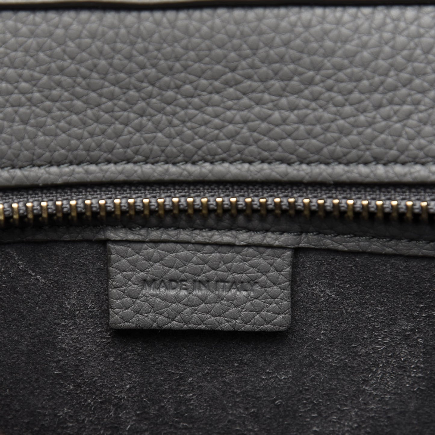 Drummed Calfskin Nano Luggage Kohl