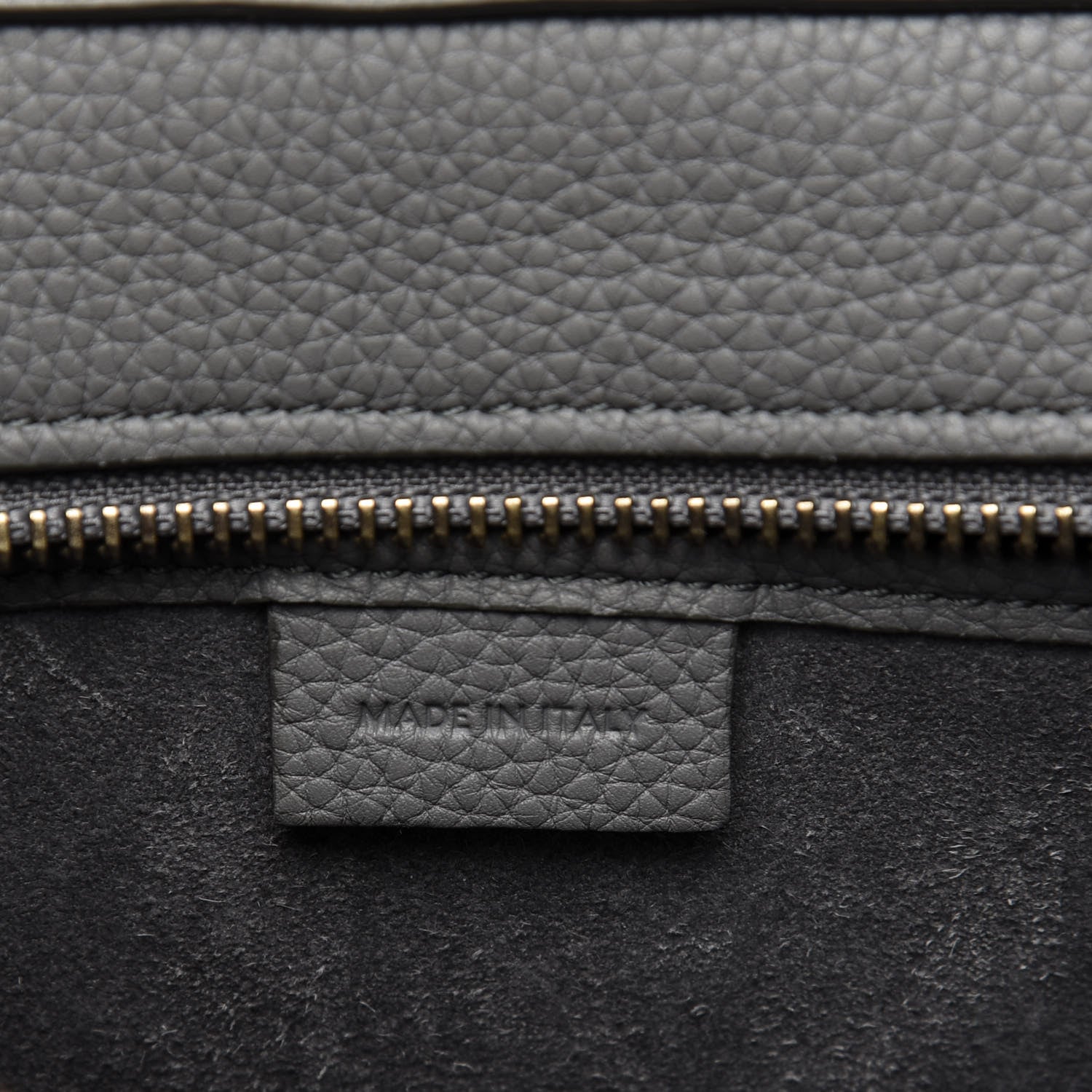 Celine Drummed Calfskin Nano Luggage Kohl 9 of 10